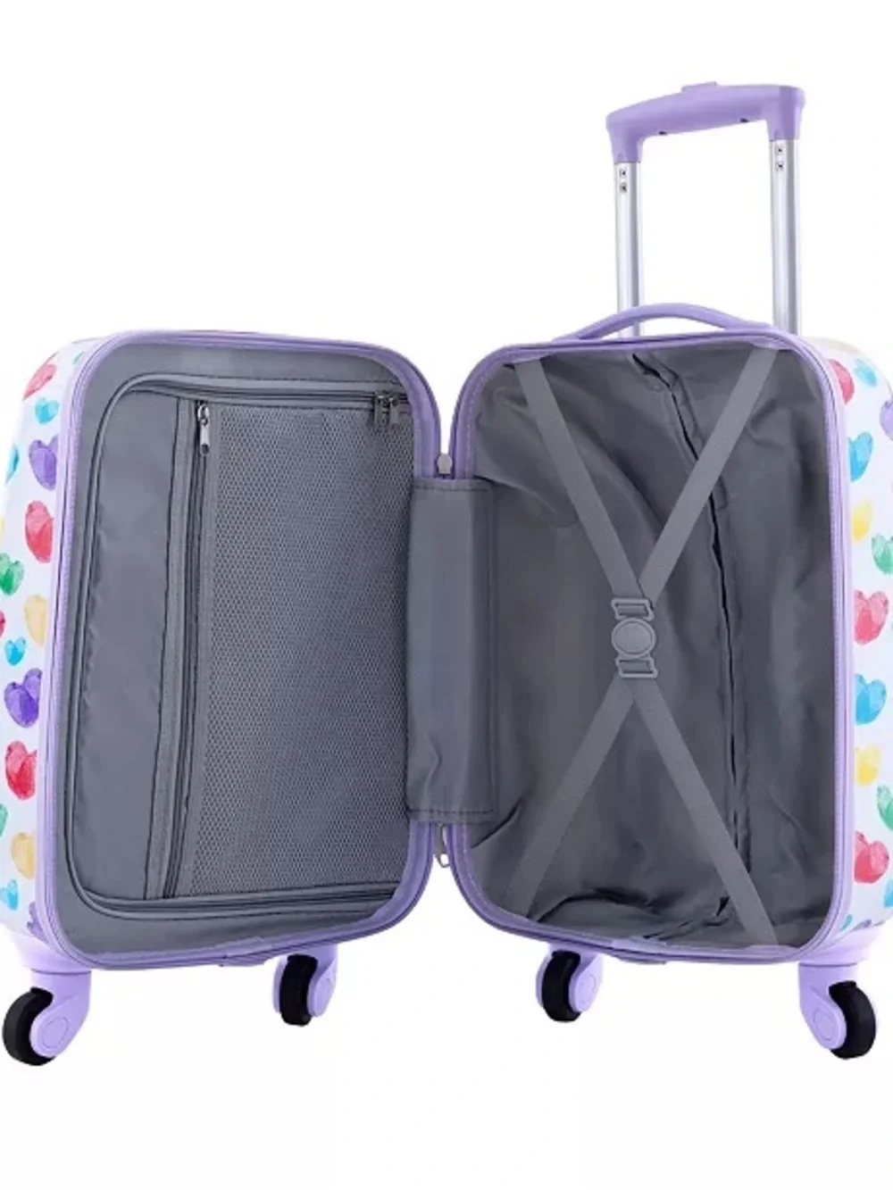 Travelers Club kids 5 piece luggage set Multicolor Heart Travel Set Lavender